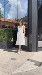 Elegant, refined midi civil wedding dress for your special day