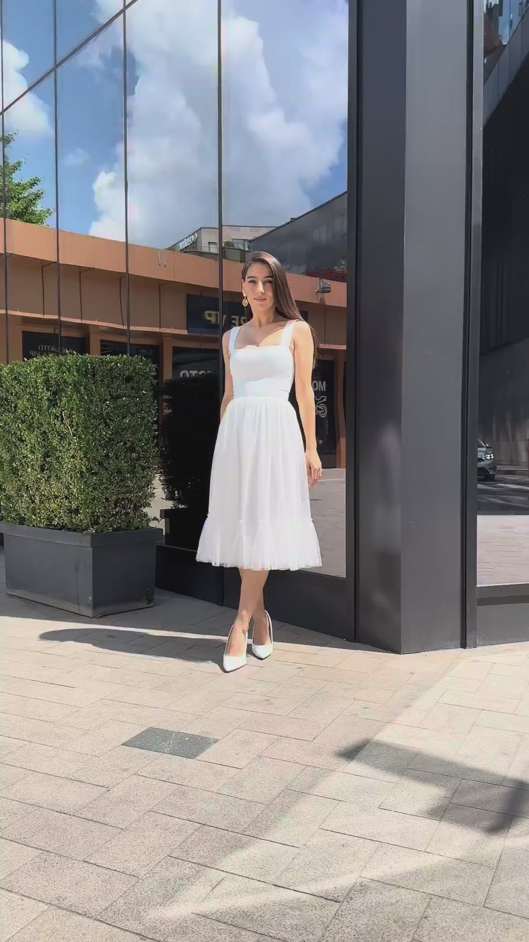 Elegant, refined midi civil wedding dress for your special day