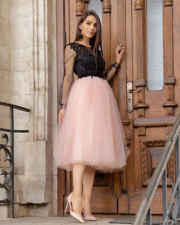 Powder pink dress with corset